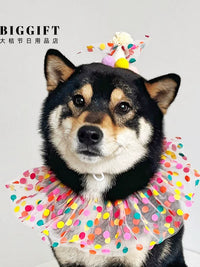 Pet Birthday Party Set with Bandana, Hat, and Number Candle for Cats and Dogs