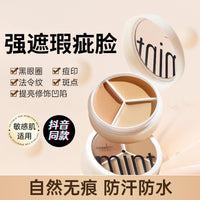 Sweet Mint 3-Color Concealer Palette for Dark Circles, Blemishes, and Tattoo Coverage