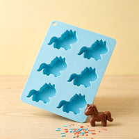Hot-Selling Food-Grade Silicone Ice Cube Tray, 6-Cavity Pony Shape Ice Mold, High Temperature Resistant Ice Box