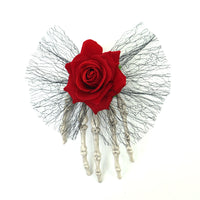 Halloween Rose Skull Hand Hair Clip Gothic Lolita Cosplay Accessory