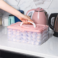 Stackable Dumpling Storage Container with Lid, Non-Stick Freezer Organizer for Dumplings and Eggs