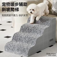 Pet Stairs for Dogs and Cats - Non-Slip 4-Step Ramp for Beds and Sofas