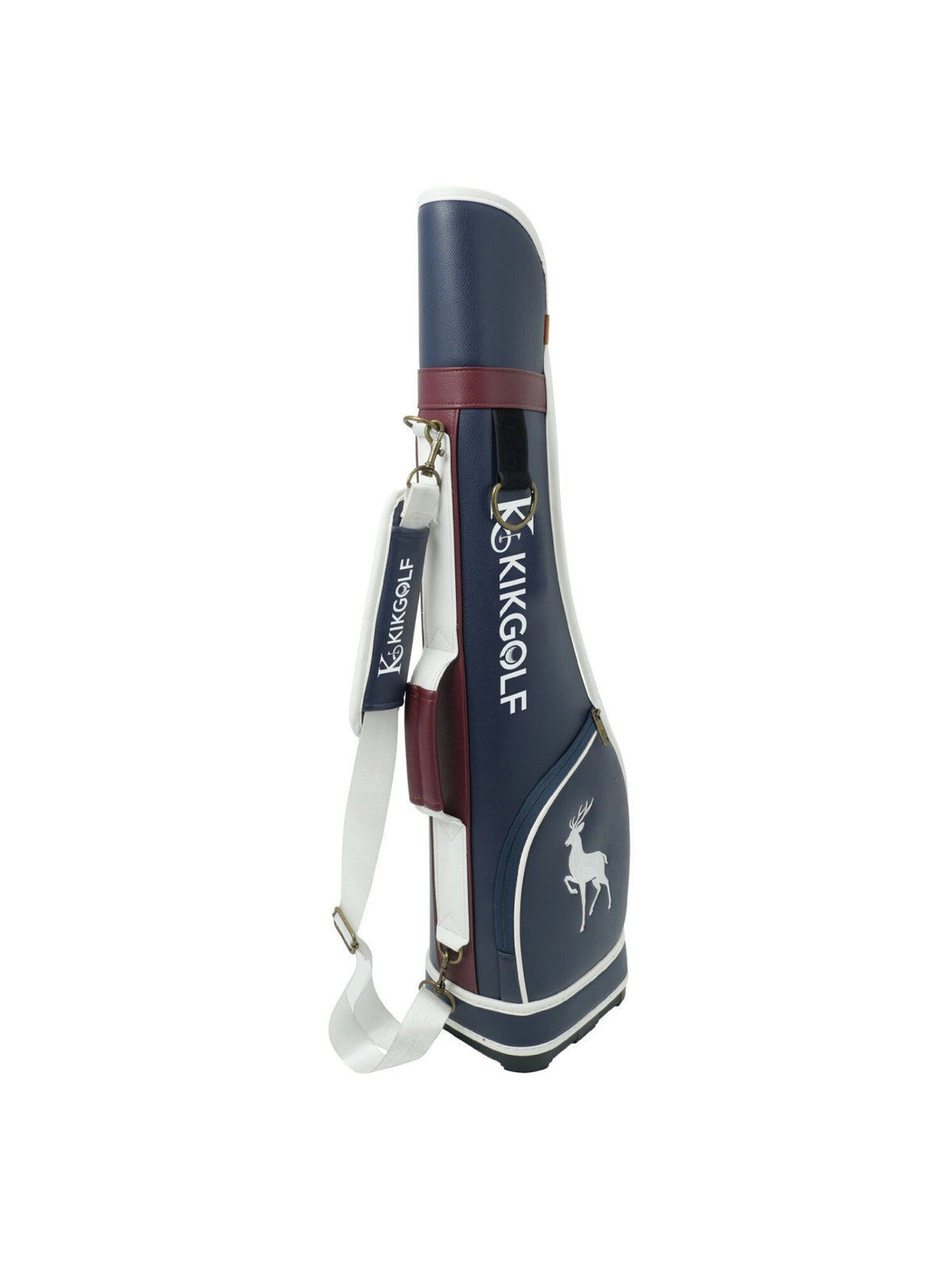 KIKGOLF Unisex PU Leather Golf Club Carry Bag with Deer Head Design, Lightweight Travel Sling Bag