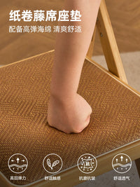Folding Dining Chair Kitchen Bar Stool Portable Storage Chair with Backrest Soft Padded Seat Balcony Leisure Chair
