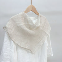 Solid Color Linen Square Scarf for Women, Thin Breathable Neck Head Scarf