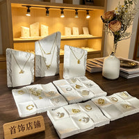 Plaster Travertine Vertical Necklace Display Stand Jewelry Organizer for Desktop & Storefront