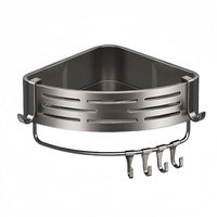 Suction Cup Bathroom Corner Shelf Organizer for Toilet and Shower, No-Drill Wall Mount Storage Basket