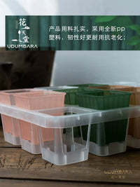 7cm Square Plastic Succulent Planter Pots with 12-Cell Seedling Tray for Cactus and Flowers