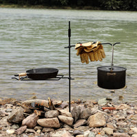 Outdoor Camping Foldable Cast Iron Fire Pit BBQ Grill