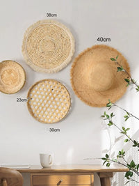 Bohemian Rattan Woven Wall Decor for Home, Living Room, Bedroom, and Dining Area