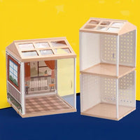 DIY Miniature Dollhouse Kit with Dust Cover and Lights