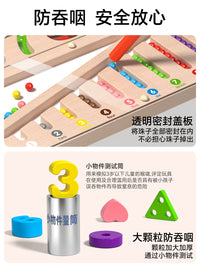 Montessori Wooden Activity Board Puzzle for Toddlers, Educational Shape Sorter and Stacking Toy for Early Learning