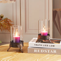 European Style Scented Candle Holder with Glass Tray for Christmas Dinner Decoration