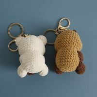 Handmade Crocheted Panda Plush Keychain, Cute Knitted Animal Bag Charm