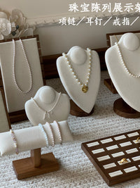 Wooden Jewelry Display Stand Necklace Bust Mannequin for Pendants and Earrings