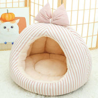 Enclosed Warm Cat Bed for Deep Sleep, Thickened Winter Pet Nest for Kittens and Small Cats