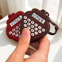 Cute Strawberry Mini Calculator 8-Digit Candy Color Silent Portable Keychain Calculator for Students