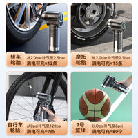 Portable Car Tire Inflator with Wireless Charging and Automatic Shut-off