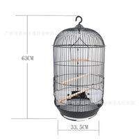 Nordic Iron Art Round Bird Cage for Parakeets and Peonies