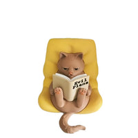 3D Printed Creative Reading Cat Figurine Ornament - Multi-color Cute Cat Model