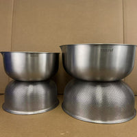 VOGUEELLA 18/10 Stainless Steel Mixing Bowl and Colander Set for Kitchen