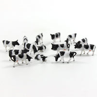 Farm Animal Model Set Black and White Cow Figurines