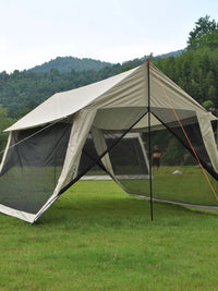 Family Camping Tarp with Mesh Screen, UV Protection Sunshade for Outdoor Activities