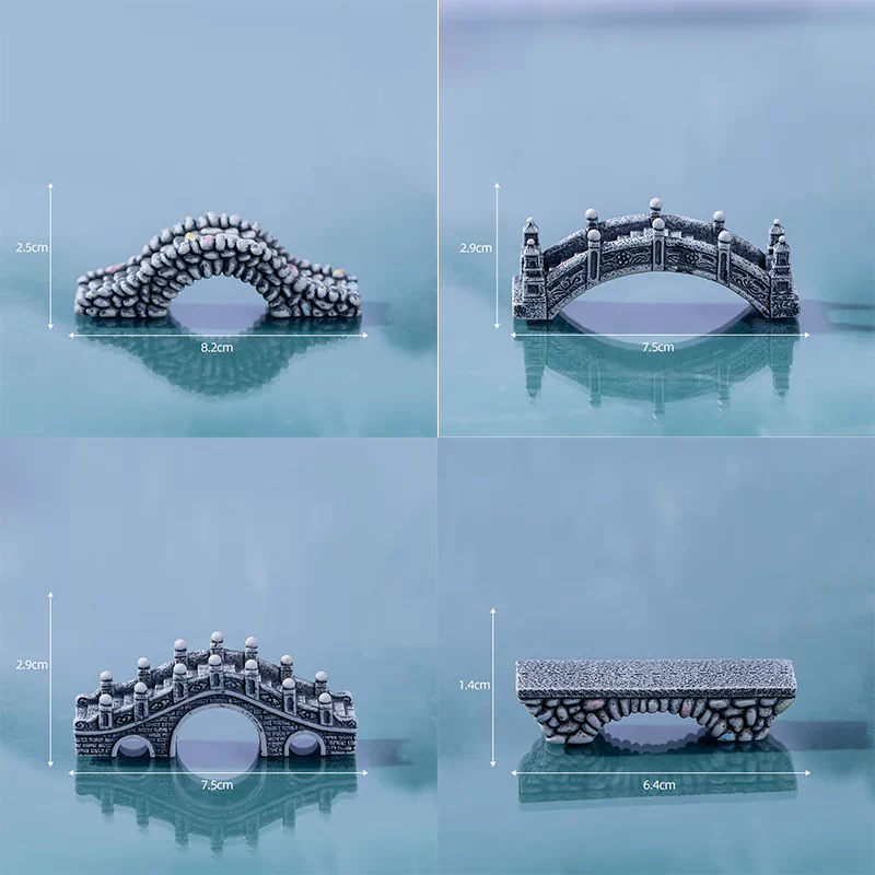 Miniature Retro Artificial Bridge for Micro Landscape Garden Bonsai Decor