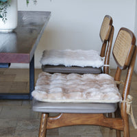 Plush Thickened Winter Chair Cushion for Dining, Office, and Stools - Cream Style Warm Seat Pad