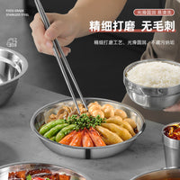 304 Stainless Steel Dinnerware Set for Camping & Home Use - Bowls, Plates, Spoons, Chopsticks