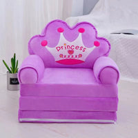 Kids' Plush Animal Foldable Sofa Chair - Cartoon Tatami Lounger for Children