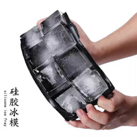 Silicone Ice Cube Tray with Lid for Whiskey Cocktails - Large Square, Round, and Rose Ice Molds