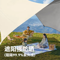 Outdoor Camping Hexagonal/Octagonal Tarp Tent Set with Black Glue Coating, Quick Setup, Windproof, Large Sunshade, Rainproof