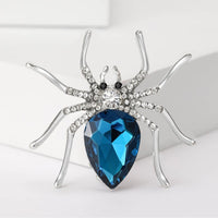 Trendy Alloy Rhinestone Spider Brooch for Halloween Costumes and Apparel