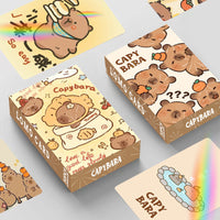 Capybara Double-Sided Laser Flash Cards - 30 LOMO Collectible Anime Postcards