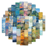 24-Piece Oil Painting Landscape Bookmark Set for Reading & DIY Crafts