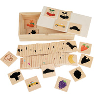 Montessori Wooden Shadow Matching Puzzle Game for Preschool Kids Early Education