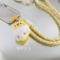 Sweet Ins Parrot Plush Doll Pendant with Crossbody Lanyard for Phone Case or Bag