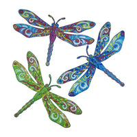 Dragonfly Metal Wall Decor for Garden and Patio, Rustic Iron Art Hanging Ornament