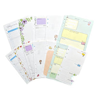 A5/A6 6-Hole Loose Leaf Refill Pages for Notebooks - Cartoon Design, Colorful Inserts for Planners and Diaries