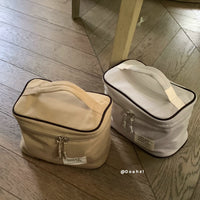 Durable Thick Fabric Cosmetic Bag Portable Travel Large Capacity Toiletry Organizer
