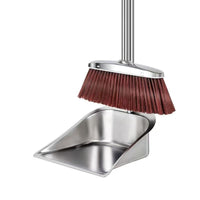 Household Large Capacity Stainless Steel Dustpan and Broom Set for Heavy Duty Cleaning