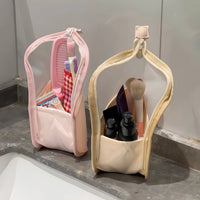 Portable Large Capacity Toiletry Bag with Compartments, Waterproof Standing Cosmetic Organizer for Travel