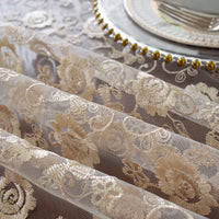 French Country Lace Tablecloth Coffee Table TV Cabinet Cover Retro Fabric