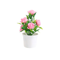 Artificial Rose Potted Plant Creative Decorative Home Greenery Indoor Outdoor Landscape Fake Flower Ornament