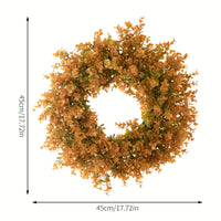 Artificial Eucalyptus Wreath for Wall or Door Decor, Autumnal Greenery Garland