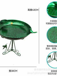 Vintage Iron Bird Feeder & Water Bath for Garden Decoration