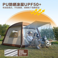 Inflatable Camping Tent, Portable 4-Corner Outdoor Shelter, Silver-Coated Waterproof Sun Protection