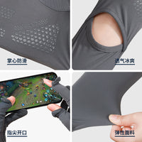 Women's UV Protection Cycling Gloves, Extended Sunscreen Ice Silk Gloves for Outdoor Electric Bike Riding
