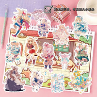 Anime Girl Sticker Set for Journals and Scrapbooks, Cute Dreamy Loli INS Style Decorative Stickers